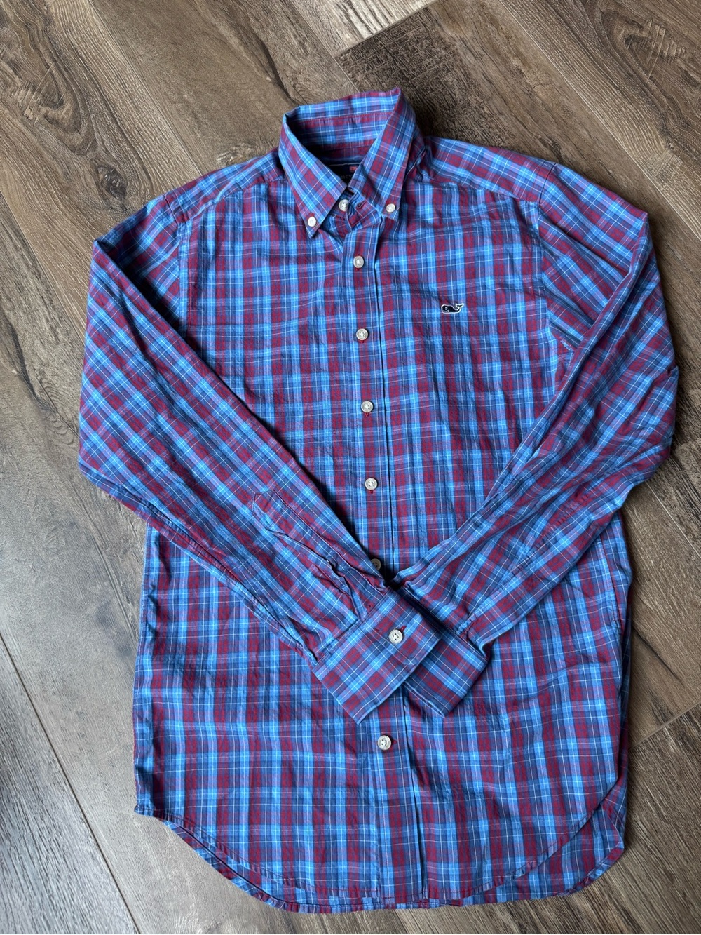 Vineyard Vines Red & Blue Plaid Button-Down Shirt